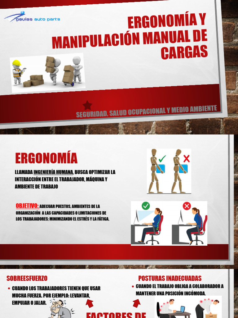 Ergonomía en Manipulación de Cargas | PDF | Factores humanos y ...