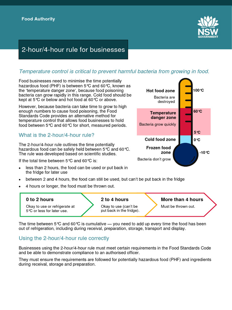 2 Hour 4 Hour Rule Download Free PDF Refrigerator Safety