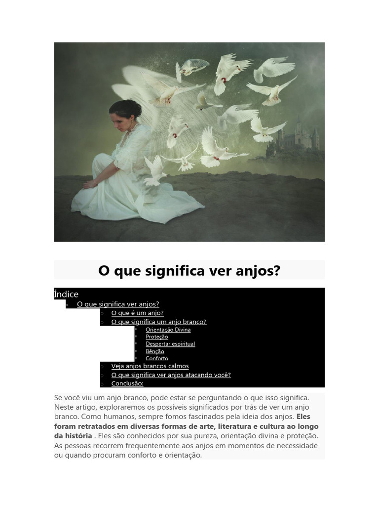 O Que Significa Ver Anjos | PDF | Anjo | Sonho