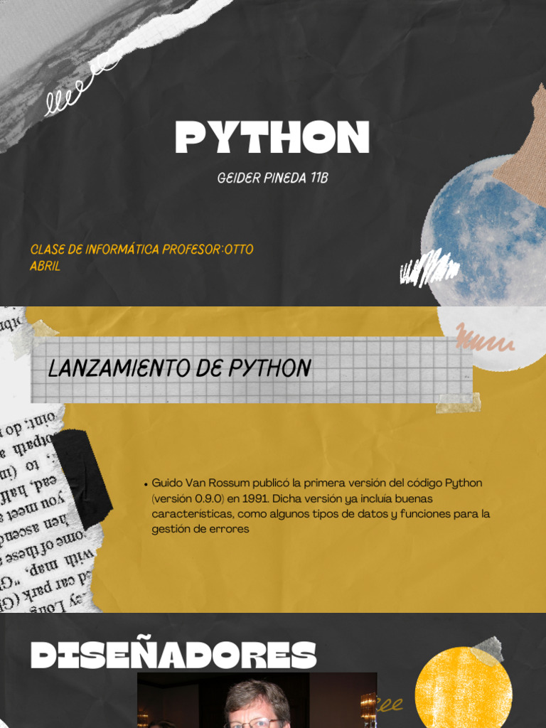 Evolución y características de Python | PDF | Python (lenguaje de ...