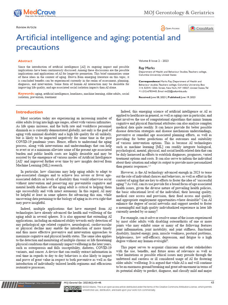 Artificial Intelligenceand Aging | PDF | Artificial Intelligence ...