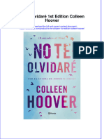 Download pdf of No Te Olvidare 1St Edition Colleen Hoover full chapter ebook 