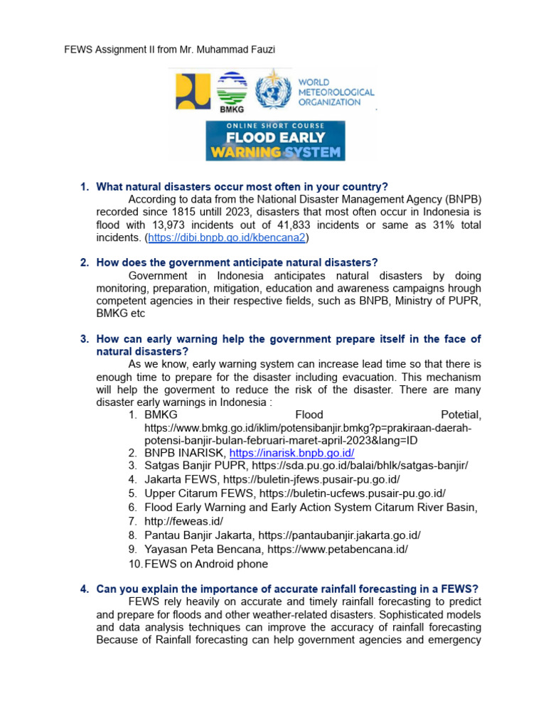 Indonesia's Flood Early Warning Systems | PDF | Flood | Weather Forecasting