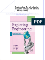 PDF of Exploring Engineering An Introduction To Engineering and Design 5Th Edition Philip Kosky Full Chapter Ebook