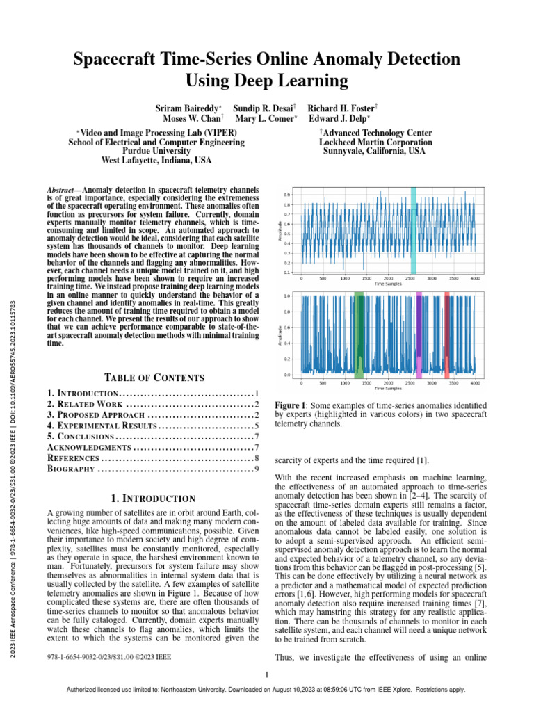 Spacecraft Time-Series Online Anomaly Detection Using Deep Learning ...