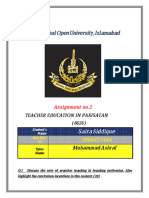 Allamaiqbalopenuniversity, Islamabad: Teacher Education in Pakisatan (8626)