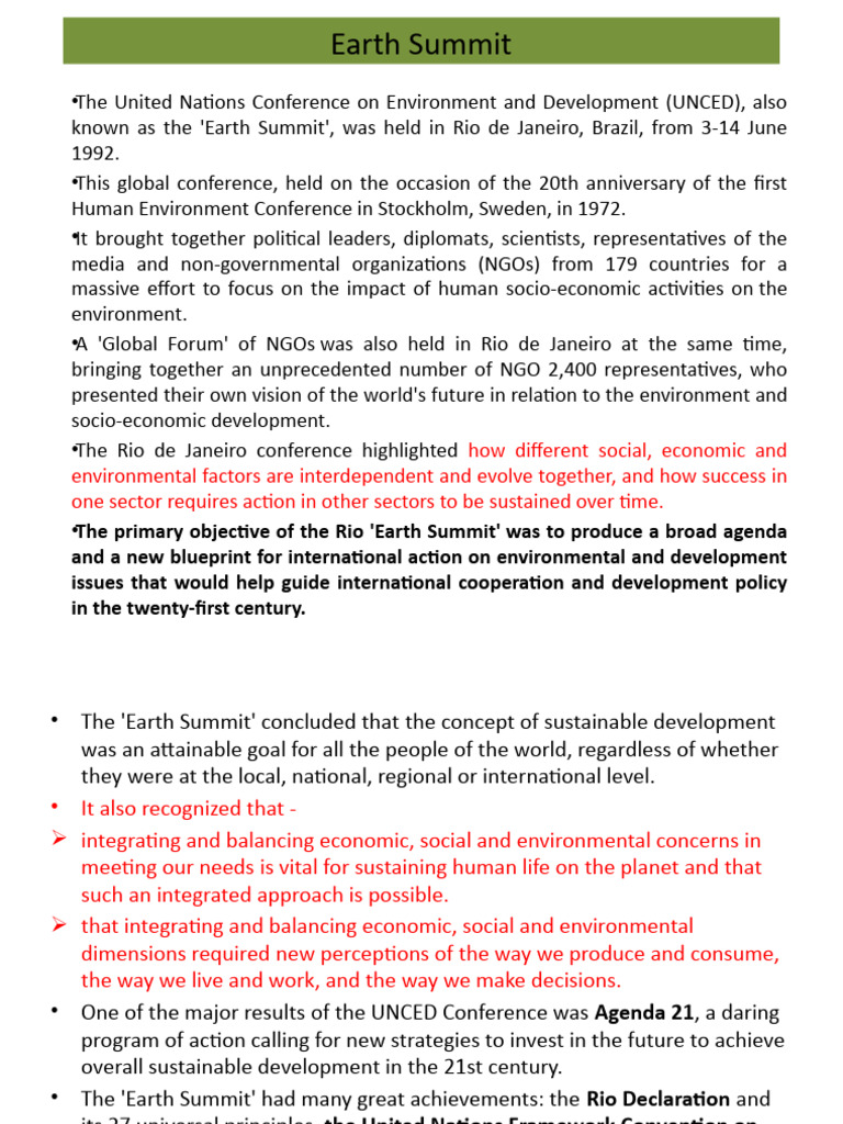 Earth Summit 1992: Key Outcomes and Impact | PDF | Kyoto Protocol ...