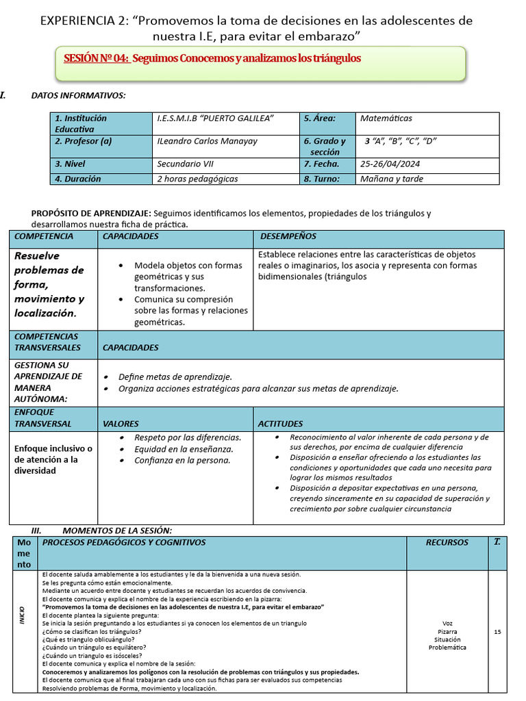 SESION 03 MATEMATICAS 3ro Experiencia 02 | PDF | Evaluación | Aprendizaje