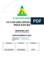 CORP PLANT 2012 0007 SOP Menderek Unit