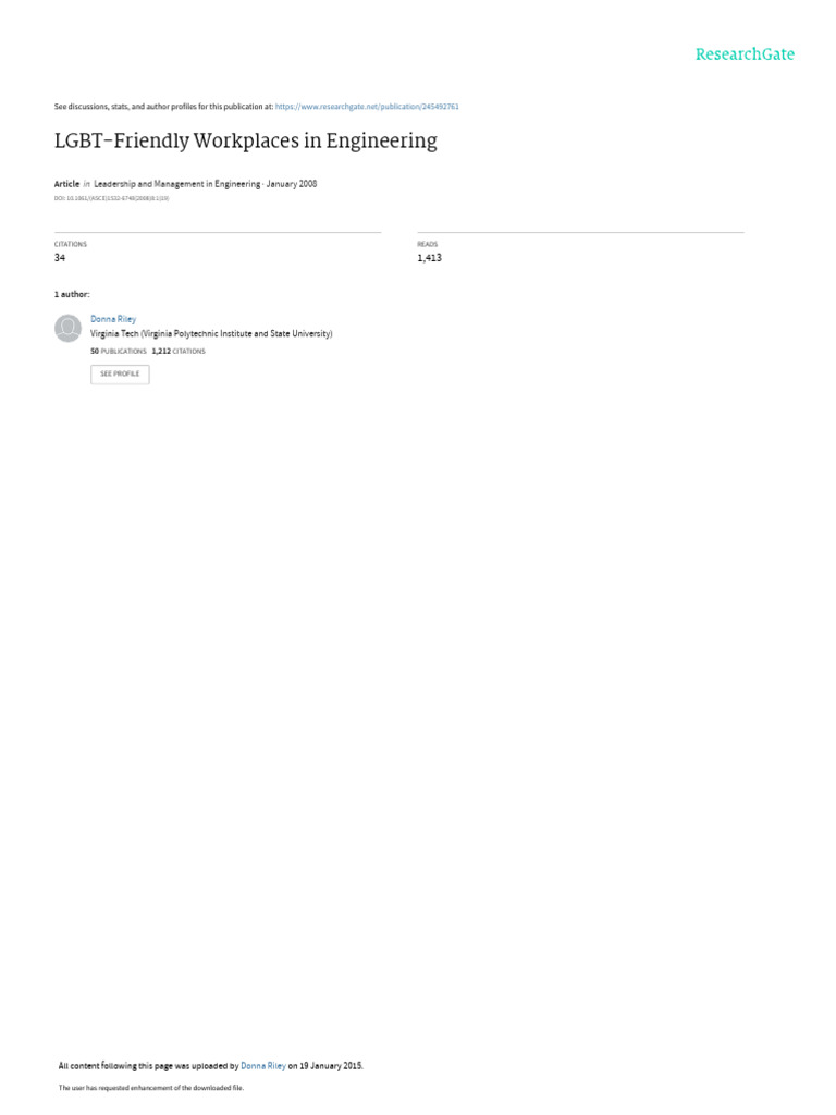 LGBT Inclusion in Engineering Workplaces | PDF | Homosexuality ...