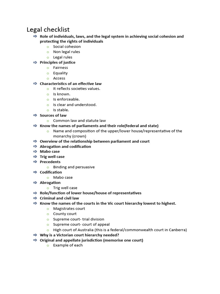 Legal checklist | PDF