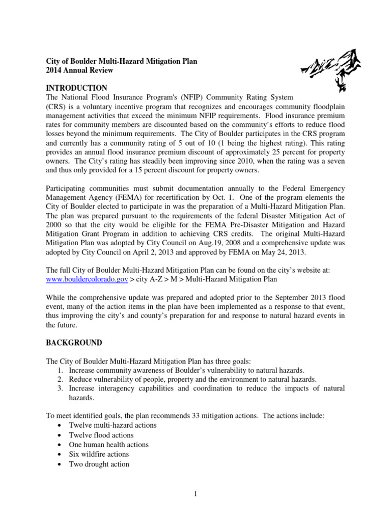 Multi Hazard Mitigation Plan 2014 Annual Review 1 201409231148 Pdf