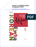 Download pdf of Ewha Korean 5 1St Edition Ewha Language Center full chapter ebook 