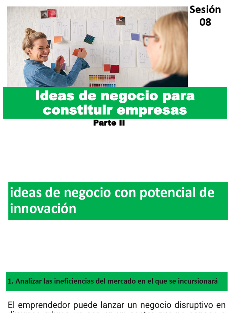SESION 08 II Ideas de Negocio para Constituir Empresas | PDF ...