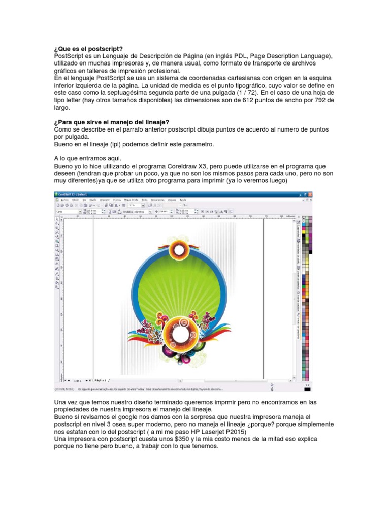 Que Es El Postscript PDF Tecnología de medios Diseño gráfico