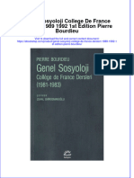 Download pdf of Genel Sosyoloji College De France Dersleri 1989 1992 1St Edition Pierre Bourdieu full chapter ebook 