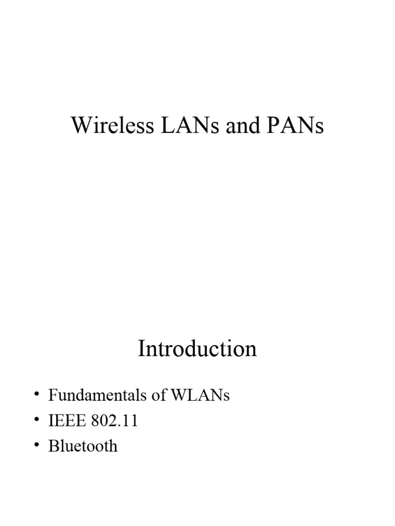 WLAN and PAN | PDF | Wireless Lan | Computer Network