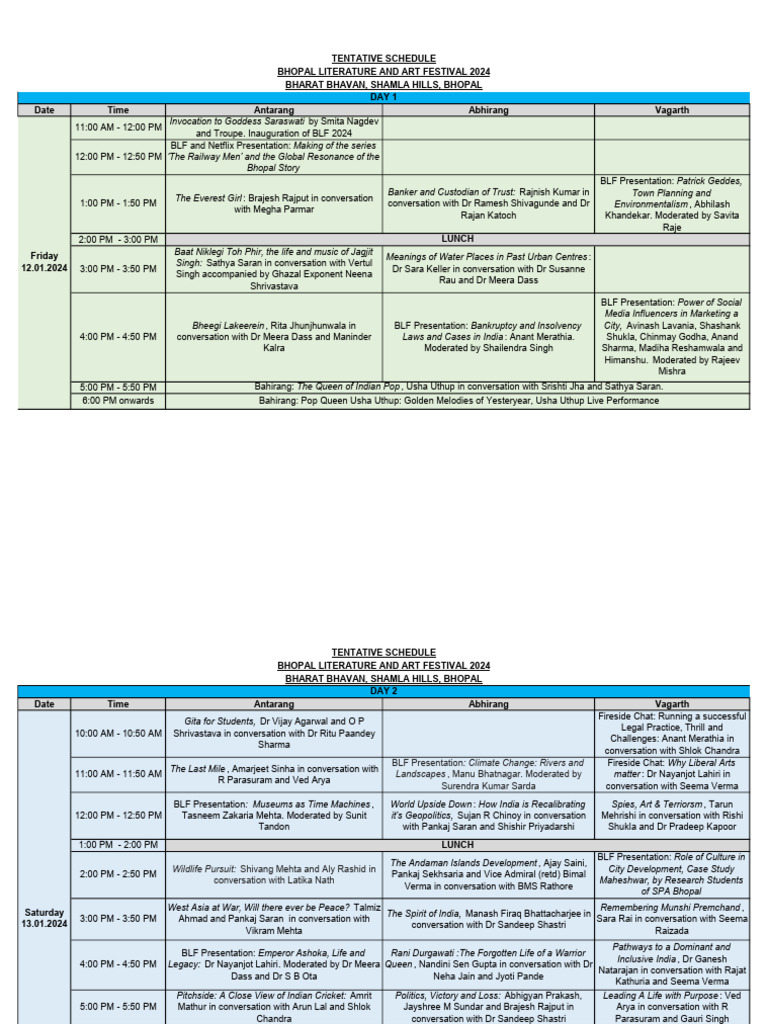 Schedule Blf 2024 Pdf