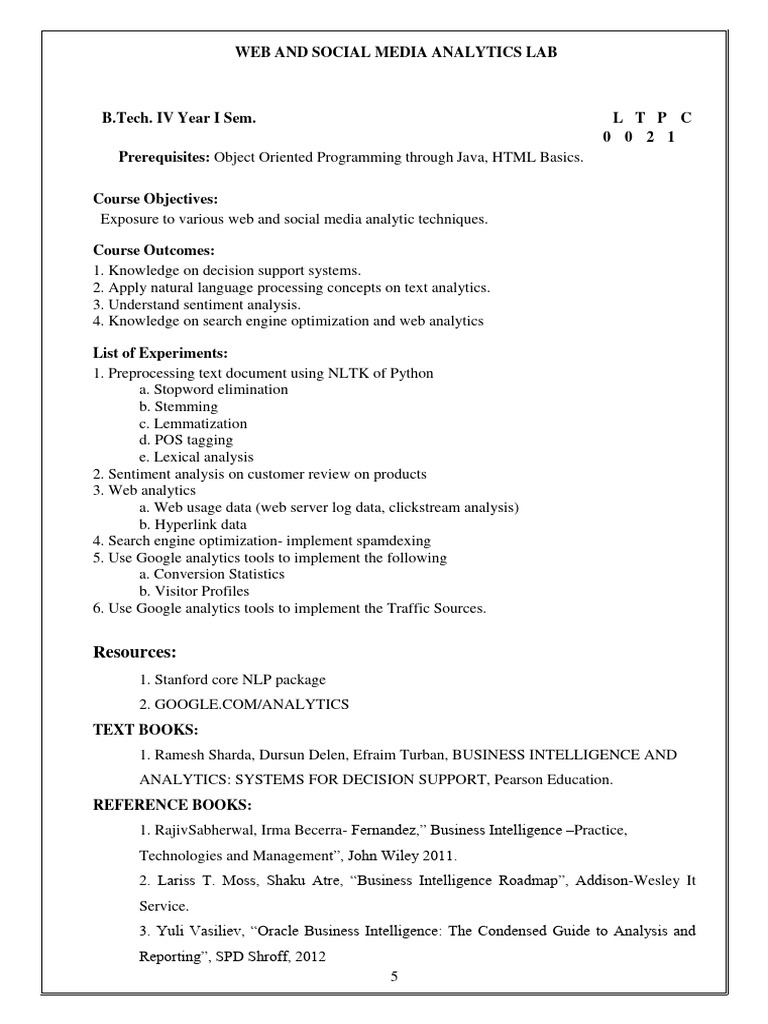 Web and Social Media Analytics Lab | PDF | Search Engine Optimization ...