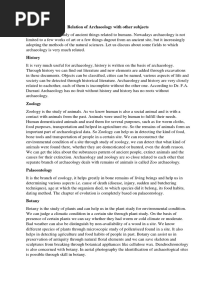 Relation of Archaeology With Other Subjects