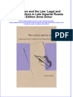 Full Ebook of The Letters and The Law Legal and Literary Culture in Late Imperial Russia 1St Edition Anna Schur Online PDF All Chapter