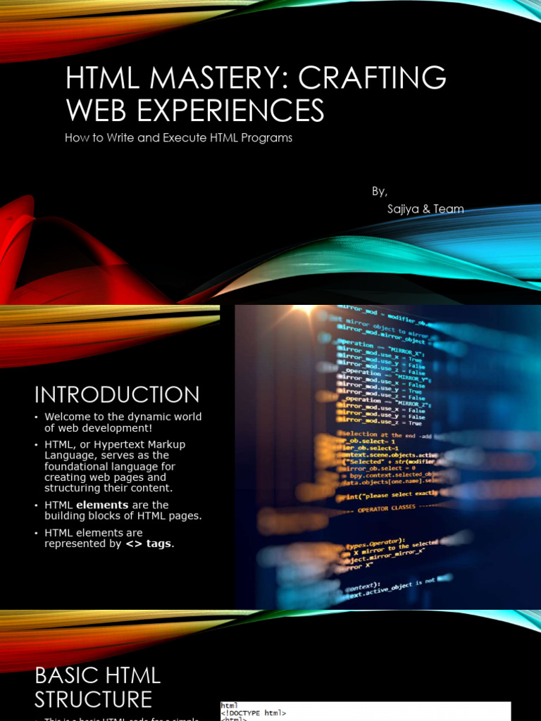 How To Write and Execute A HTML Program | PDF | Html | Html Element