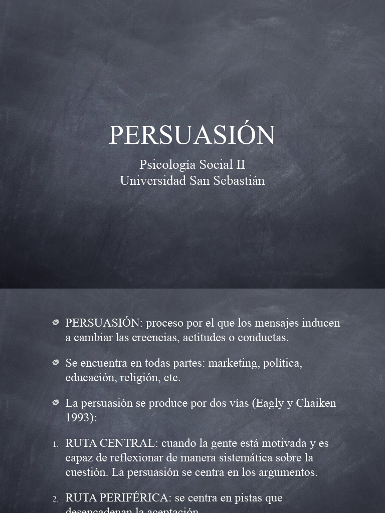 Psicología de la Persuasión: Rutas y Elementos | PDF | Persuasión ...