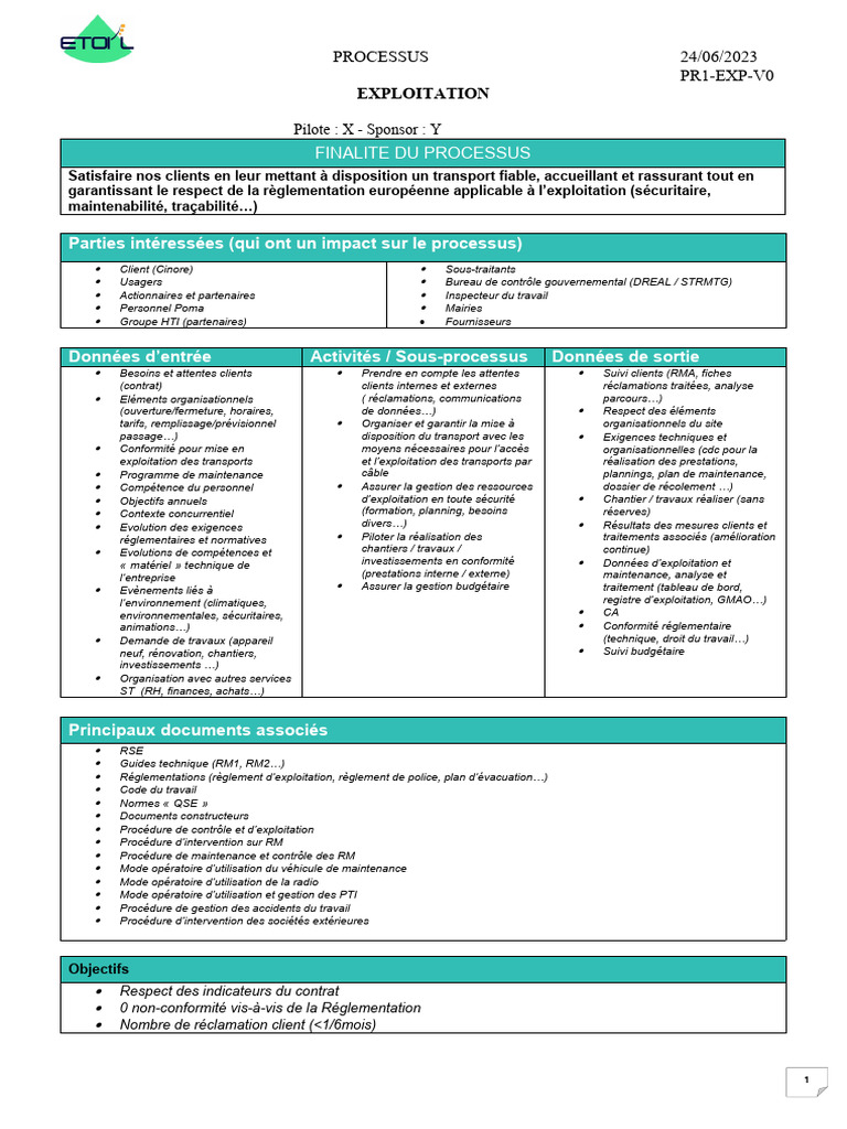Processus d'exploitation des transports | PDF | Affaires