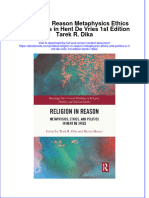 Full Ebook of Religion in Reason Metaphysics Ethics and Politics in Hent de Vries 1St Edition Tarek R Dika Online PDF All Chapter