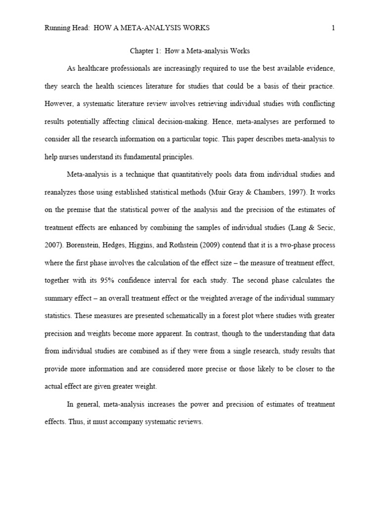 How A Meta-Analysis Works | PDF | Meta Analysis | Systematic Review