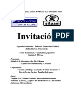 Invitacion conferencia en el Sindicato Universidad Autónoma Metropolitana.