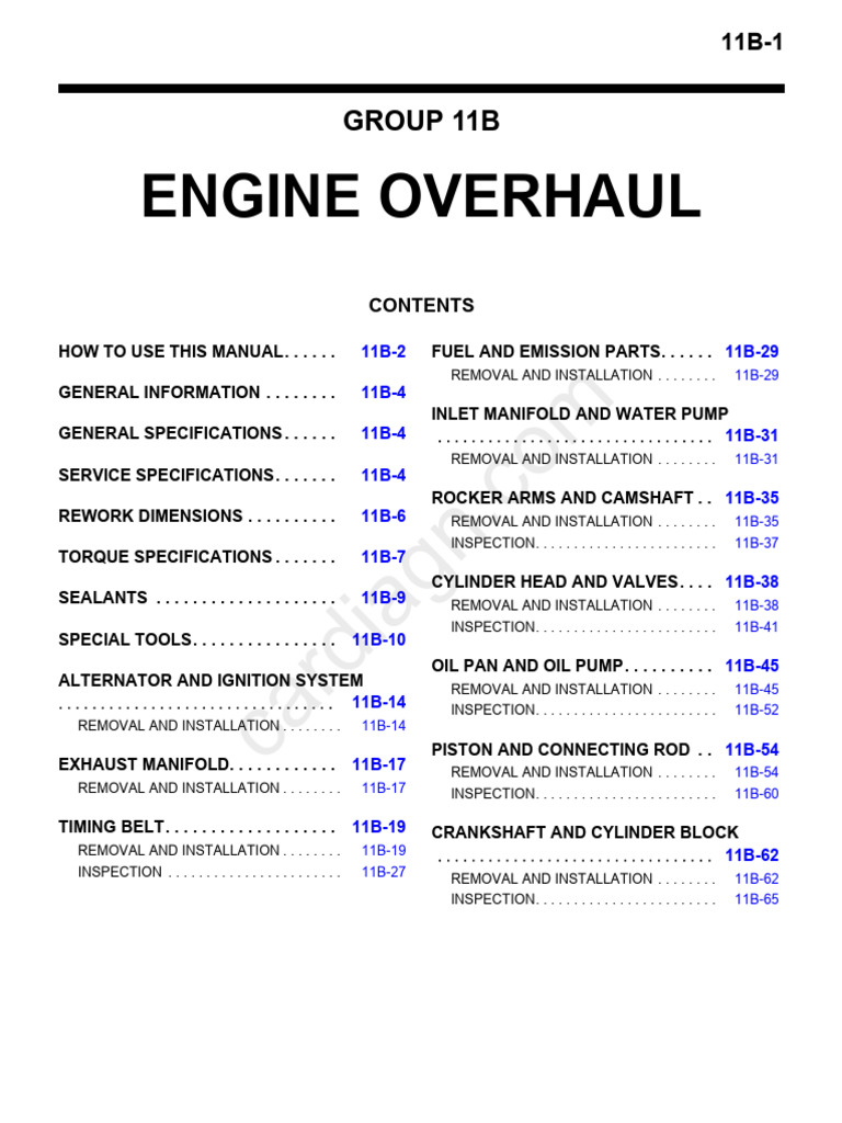 Engine Overhaul PDF Piston Internal Combustion Engine