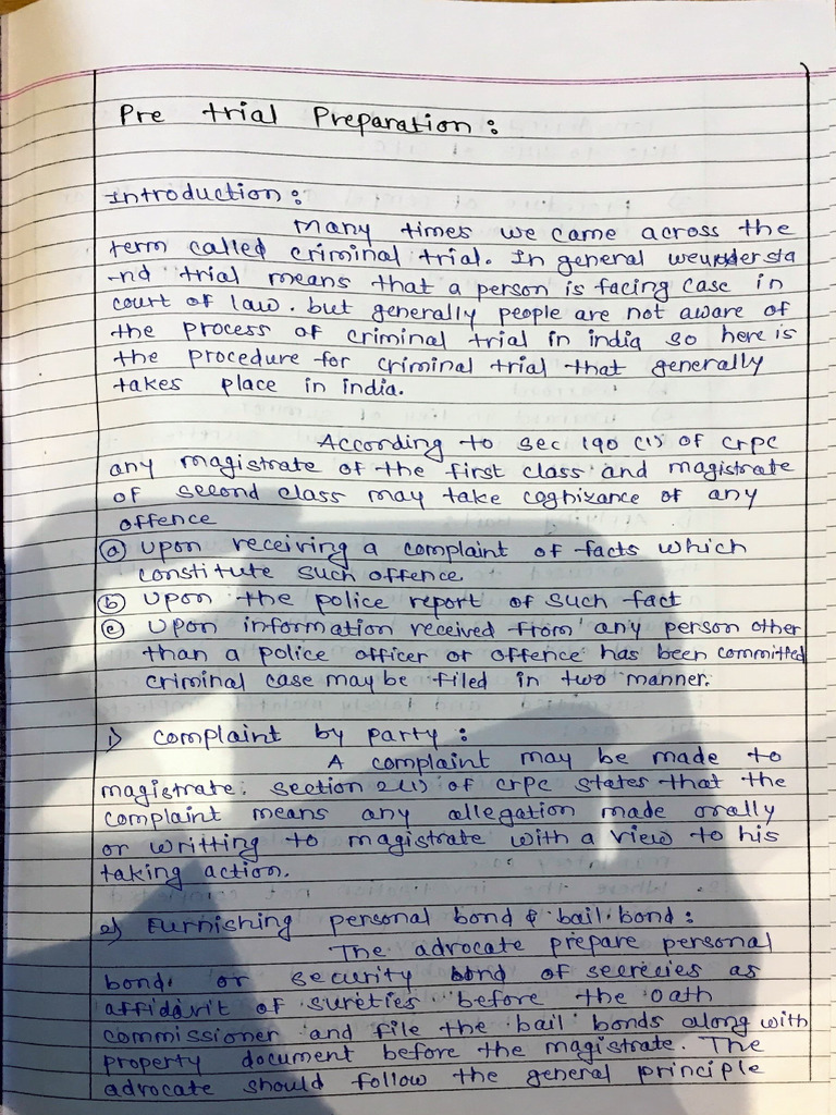 Pre Trial Preparation Pdf