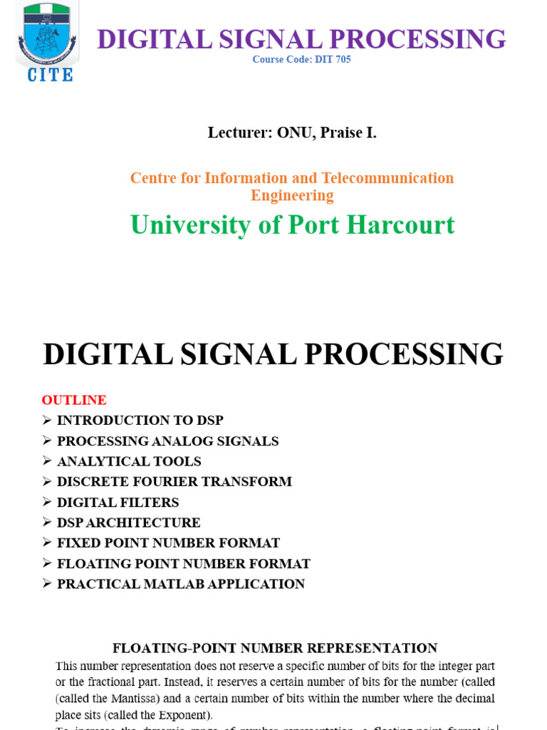 DSP Course Overview and Examples | PDF | Arithmetic | Numbers