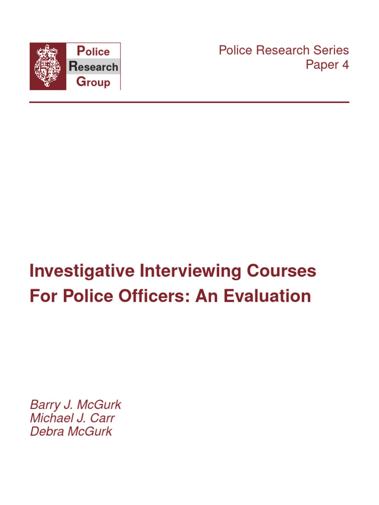 Course Police Interviews | PDF | Police | Witness