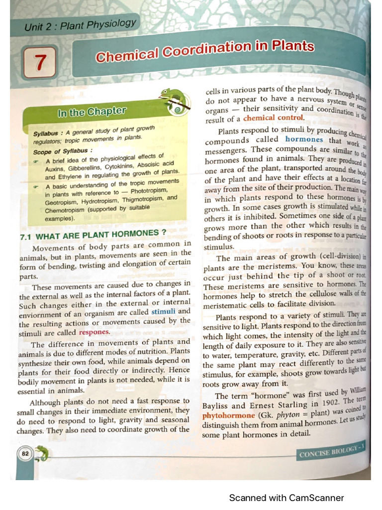 chemical coordination in plants | PDF