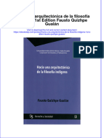 PDF of Hacia Una Arquitectonica de La Filosofia Indigena 1St Edition Fausto Quizhpe Gualan Full Chapter Ebook
