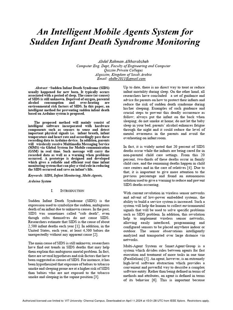 Intelligent SIDS Monitoring System | PDF | System | Infant Mortality