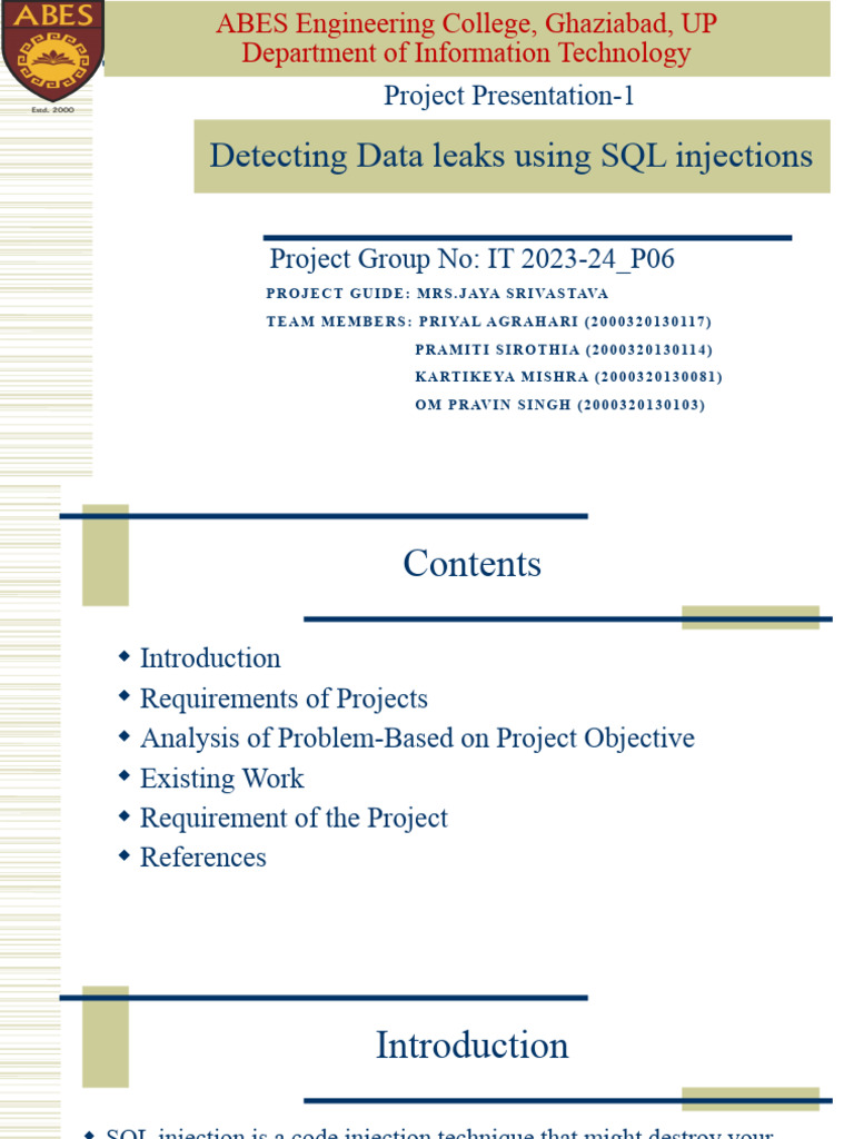 Final Year Project Presentation (P-1) Format | PDF | Support Vector ...