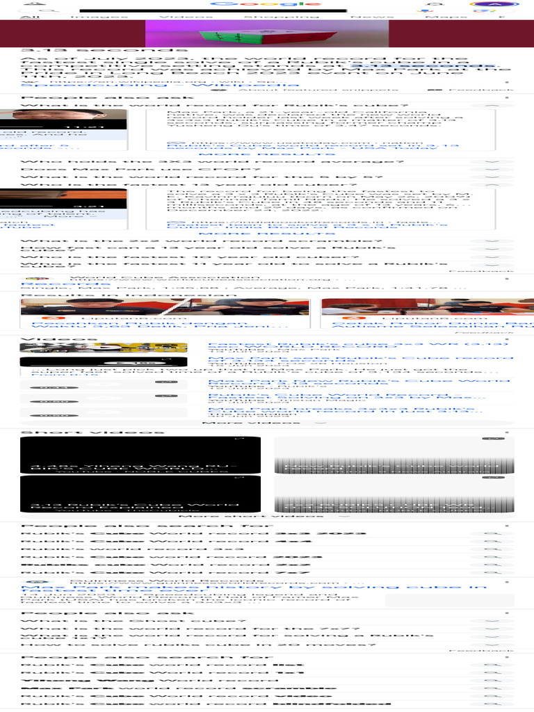 Max Park's 3.13s Rubik's Cube Record | PDF | Recreational Mathematics ...