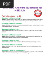 100 Essential Safety Interview Questions | PDF | Personal Protective ...