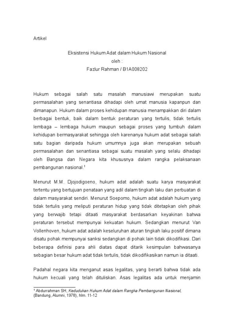 Contoh Artikel Contoh Artikel Hukum