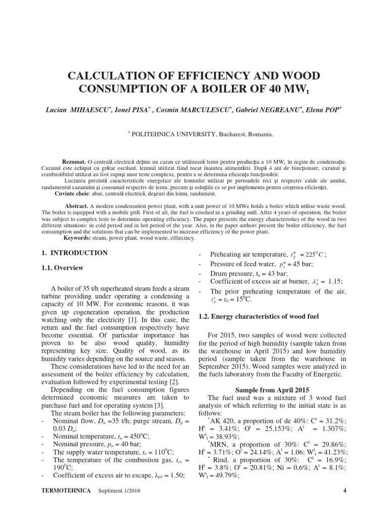 Wood Boiler Efficiency Analysis | PDF | Combustion | Boiler