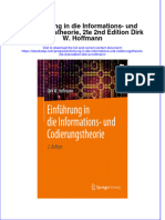 Full Download Einfuhrung in Die Informations Und Codierungstheorie 2te 2Nd Edition Dirk W Hoffmann Online Full Chapter PDF
