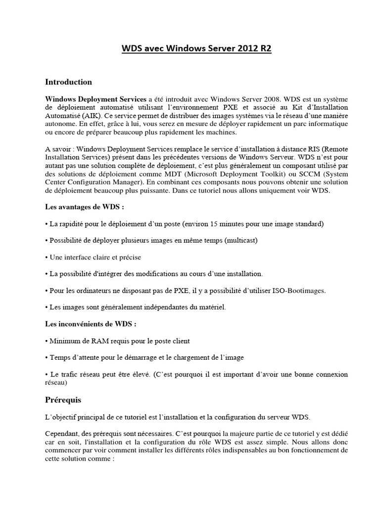 Installation de WDS sur Windows Server 2012 | PDF | VMware | Serveur ...