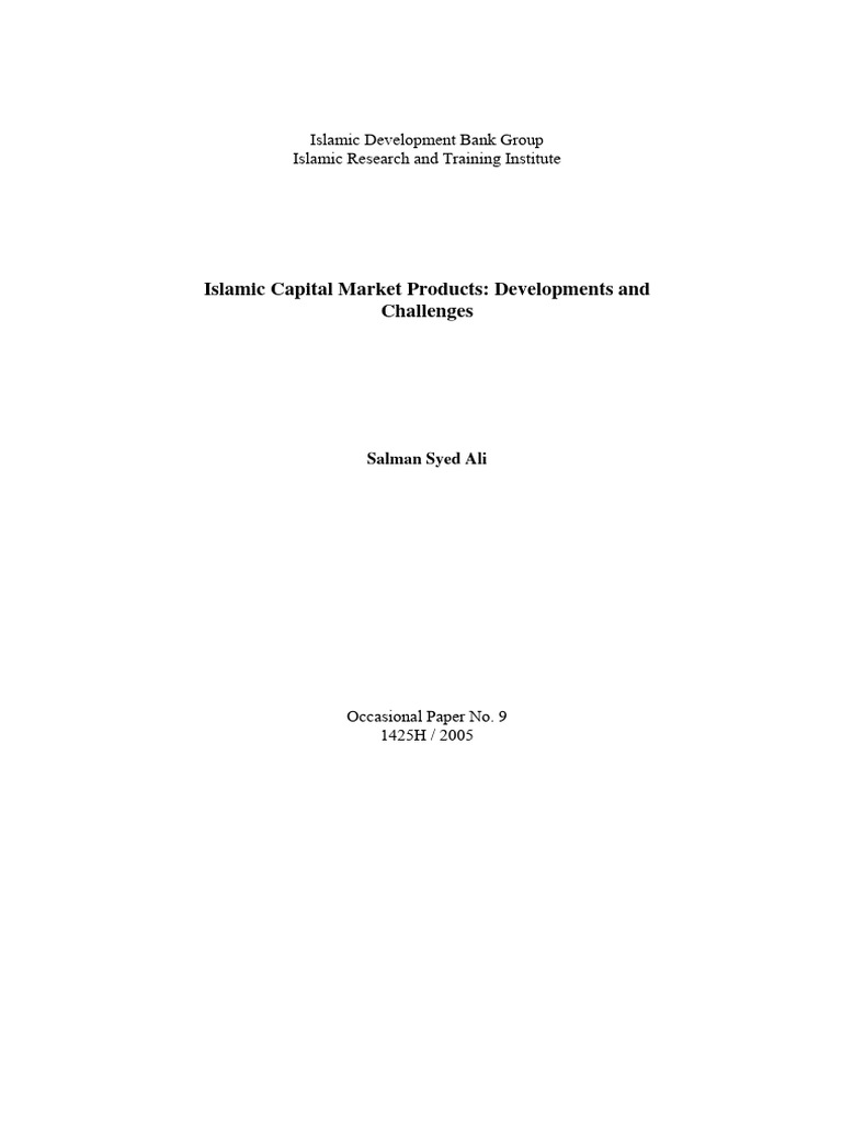 Islamic Capital Market Products Overview | PDF | Islamic Banking And ...