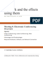 Networks and The Effects Using Them Meeting 8