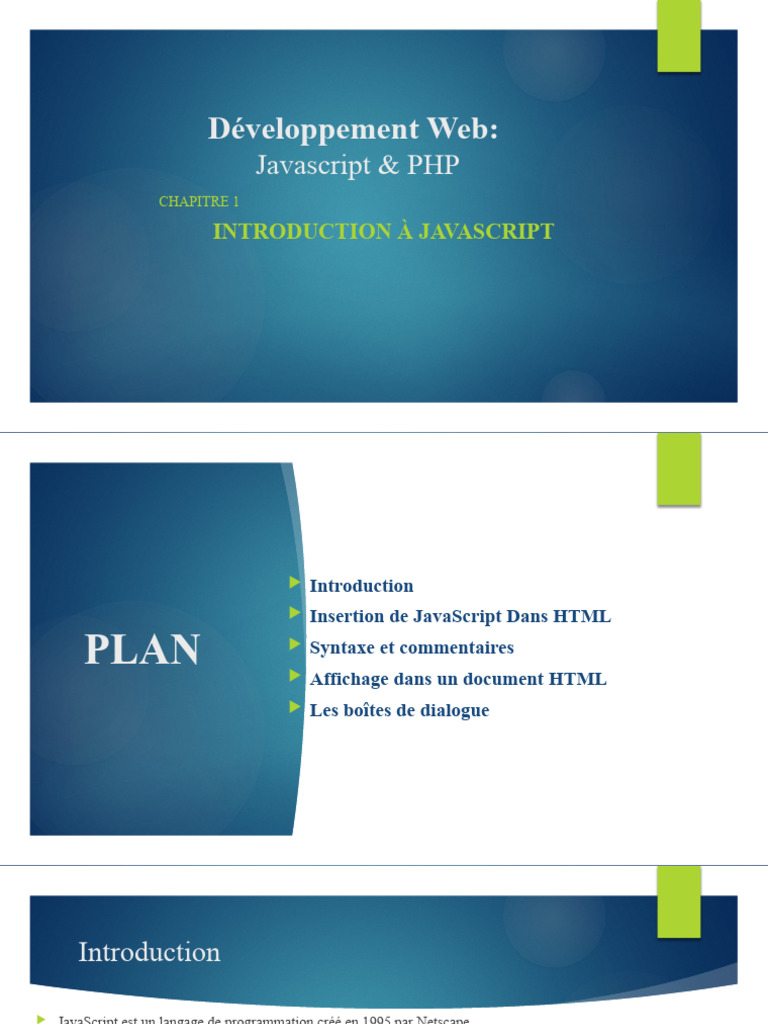 Introduction à JavaScript et HTML | PDF | JavaScript | Html