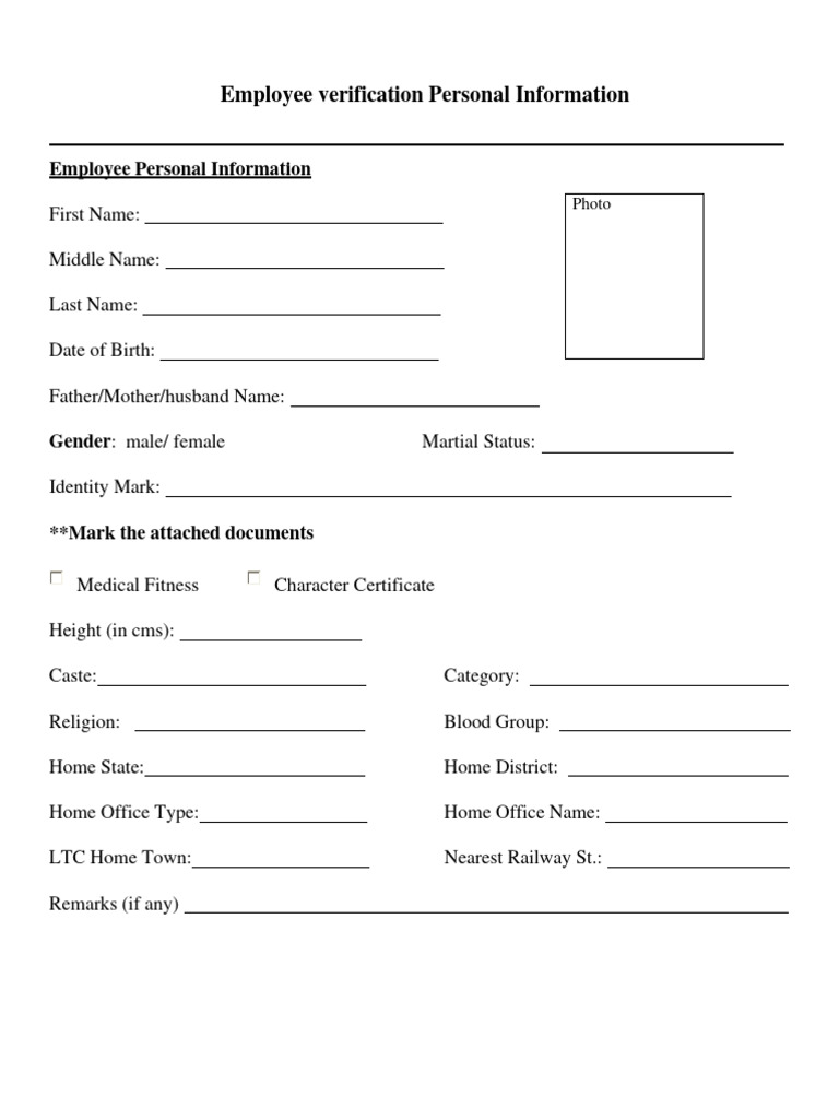 Employee Verification and Personal Info Form | PDF | Human Rights | Justice