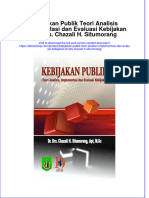 Download pdf of Kebijakan Publik Teori Analisis Implementasi Dan Evaluasi Kebijakan Dr Drs Chazali H Situmorang full chapter ebook 